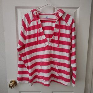 New SB Active Hoodie Sweatshirt Size M Pink White Stripes